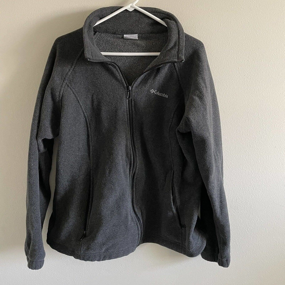 Columbia Fleece Jacket Womens Size 1X Dark Grey Full Zip